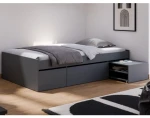 Postel s úložnými zásuvkami Assisi 120x200 cm, antracitová