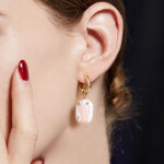 Luxusní náušnice Camille, Zlatá Bílá