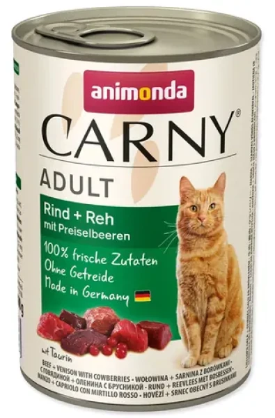 Animonda Carny Adult hovězí a zvěřina s brusinkami / Konzerva pro kočky / 400 g (B3-83716)