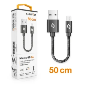 Aligator Datový kabel PREMIUM 2A / Micro USB 50cm černý (DATKP35)