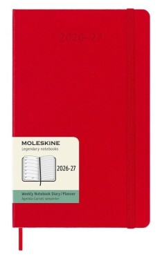 18měsíční diář Moleskine 2026-27 - tvrdé desky, L, týdenní, červený