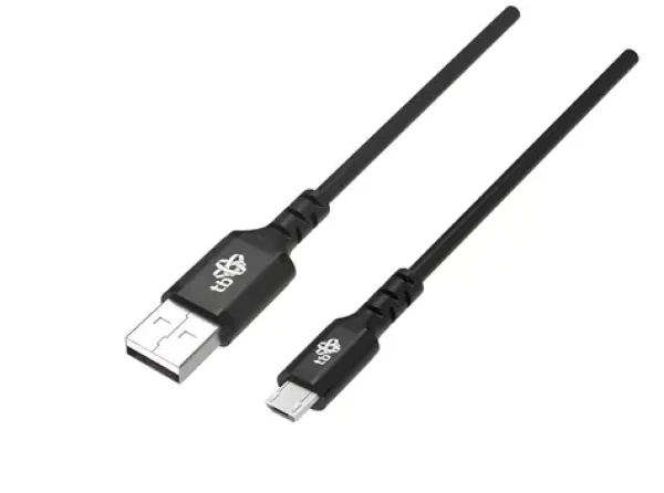 Silikonový kabel USB-A - microUSB černý / Kabel / Quick Charge / 2 m (AKTBXKU2MISI20B)