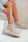 Zazoo 60470 Kožené boty zateplené vlnou na platformě světle béžové 40