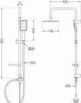 MEXEN/S X54 sprchový sloup černá chrom 798545491-71