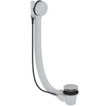 CERANO Vanová souprava ovládaná bovdenem 6/4“ - zátka 72mm - bez sifonu - bílá lesklá - 80 cm