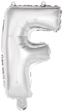 Písmena F stříbrné foliové balónky 23,5 cm x 40 cm Písmena F stříbrné foliové balónky 23,5 cm x 40 cm