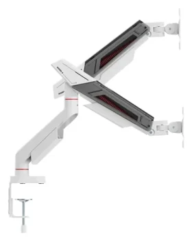Equip Gaming černá/bílá / Stolní držák pro dva monitory / 17-35" / VESA 75x75-100x100 / nosnost 16 kg/monitor (650191)