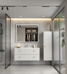 Erga Samira, LED zrcadlo 100x80cm v černém rámu, 2760 lm, 3 barvy světla, přední/zadní osvětlení, ERG-V01-SAMIRA-1080-BK