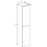 Mereo Aira, koupelnová skříňka 170 cm vysoká, levé otevírání, dub Kronberg CN724LN