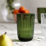 KÄHLER Sklenice na vodu Hammershøi Green 370 ml – set 4 ks, zelená barva, sklo