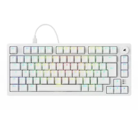 Sharkoon Skiller SGK25 bílá / herní klávesnice / mechanická / Hunao Red / RGB / Hot-Swap / USB-C / 1.8m / DE Layout (4044951041817)