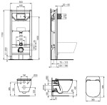 IDEAL STANDARD - ProSys Set předstěnové instalace ProSys, klozetu a sedátka Tesi, Aquablade, SoftClose R038501