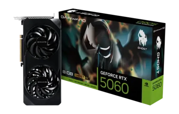 Gainward GeForce RTX 5060 Ghost 8GB OC / Grafická karta / 8GB GDDR7 / 128-bit / 1x HDMI + 3x DP / 550W (NE75060S19P1-GB2063B)