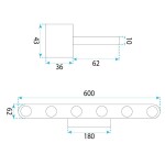 Koupelnové nástěnné LED svítidlo SWE057-W GOLD OSW-20157