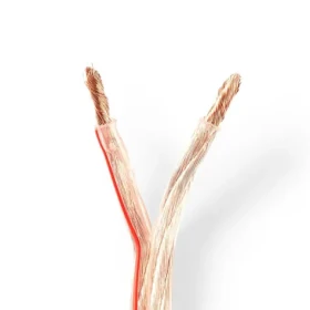 Nedis Repro kabel 2x 6.00 mm2 transparentní / CCA / 25.0 m / Kulatý / PVC (CAGW6000TR250)