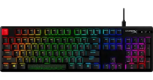 HyperX Alloy Origins PBT černá / Herní klávesnice / mechanická / HyperX Blue / US / RGB / USB-C
