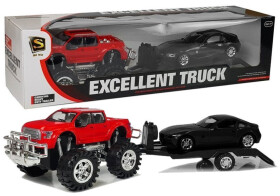 Mamido Sada vozidel Červený Monster Truck Černý BMW