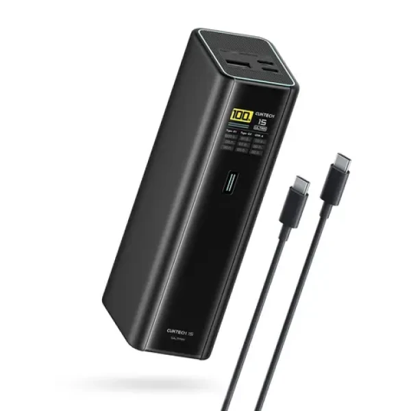 Cuktech PB200U černá / Powerbanka / 210 W / 20000 mAh / 2x USB-C + USB-A / TFT displej