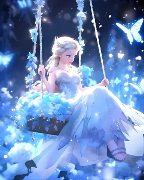 NORIMPEX Diamantové malování Elsa na houpačce