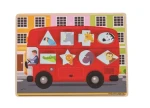 Bigjigs Toys Vkládací puzzle autobus se zvířátky