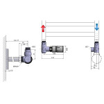 SAPHO - CORNER COMBI připojovací sada ventilů termostatická, levá, nerez mat CP3521S