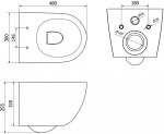 MEXEN - Lena Závěsná WC mísa včetně sedátka s slow-slim, duroplast, černá mat / stríbrný vzor 30224073