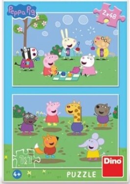 Puzzle Peppa Pig a kamarádi 2x48 dílků - Dino