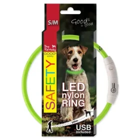 Dog Fantasy Obojek LED nylon zelená 45 cm (454-12684)