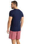 Pánské pyžamo 4066859X Tmavě modrá s červenou - HENDERSON tmavě modrá-červená L