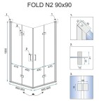 REA - Skládací sprchový kout Fold N2 80x80 REA-K9990