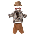 Maileg Obleček pro dědu myšáka Maileg, hnědá barva, textil