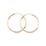 LUNICA Stříbrné kroužkouvé náušnice 2 cm ROSE GOLD 0504