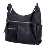 Stylová dámská koženková crossbody kabelka Timea, tmavě modrá