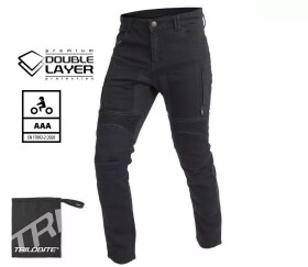Pánské kalhoty Trilobite Parado doublelayer Aaa skinny fit jeans black level 2 (prodloužené) - 30 / černá