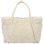 Trendy dámská plyšová kabelka do ruky Lynden, krémová