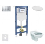 GEBERIT - Duofix Set předstěnové instalace, klozet Alpha se sedátkem, tlačítko Sigma30, chrom mat/chrom SANI11CD2104