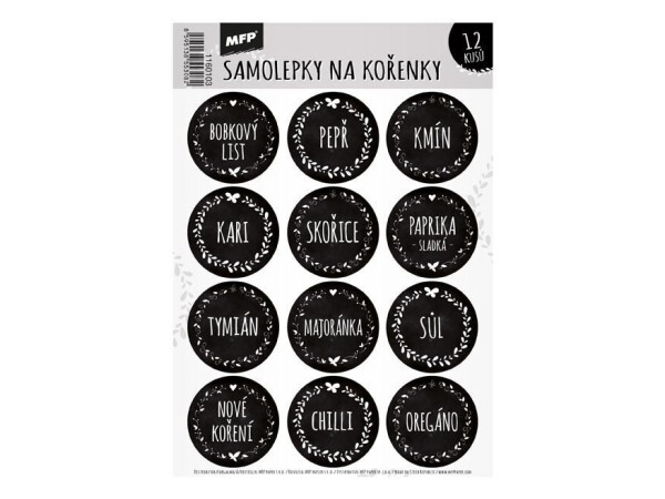 Samolepky na kořenky koření