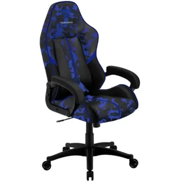 ThunderX3 BC1 CAMO camo-modrá / Herní židle / Koženka / pojíždná kolečka / Nosnost do 150kg (TEGC-102000B.K1)
