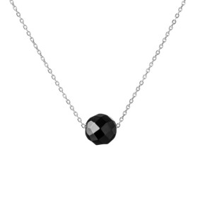Stříbrný náhrdelník s černým onyxem - stříbro 925/1000, Černá 45 cm
