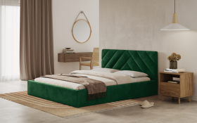 FRONTI Postel PRATO 120x200 zelená s úložným prostorem