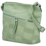 Trendy dámská koženková crossbody kabelka Rebecca, světle zelená