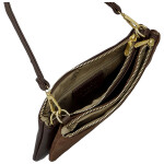 Stylová dámská semišová kabelka na rameno Amanda, tmavě hnědá