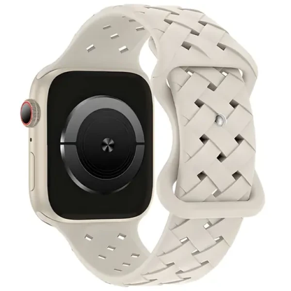 Beline Silicone Woven béžová / Řemínek pro Apple Watch / 38/40/41mm / silikonový
