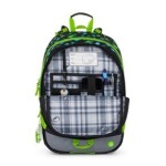 Bagmaster ALFA 26 B školní tříkomorový batoh – kostičkový svět
