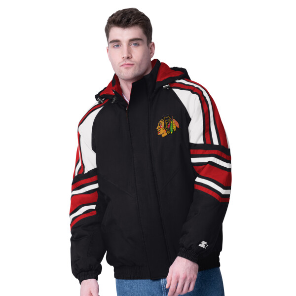 Starter Pánská bunda Chicago Blackhawks NHL Frontier Hooded Jacket Velikost: L