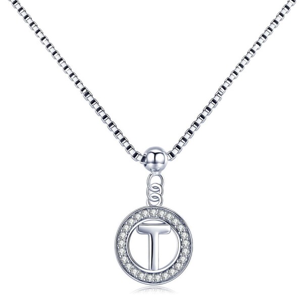 Stříbrný náhrdelník písmeno T - stříbro 925/1000, Stříbrná 45 cm T