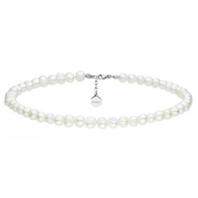Perlový choker náhrdelník Antonella - chirurgická ocel, řiční perla, Stříbrná 36 cm + 5 cm (prodloužení)