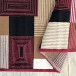 DumDekorace Koberec ALFA s geometrickým vzorem - červený Šířka: 60 cm | Délka: 100 cm