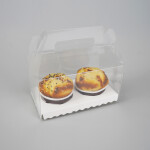 Cake star plastový box na 2ks cupcakes s vložkou 16 x 9,5 x 15,8 cm