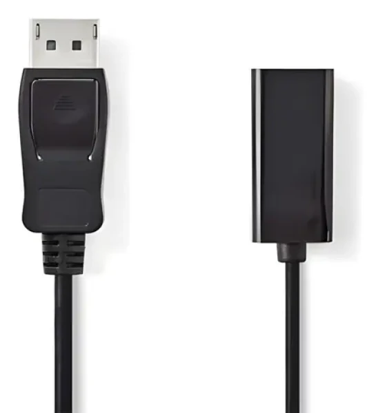 Nedis CCGB37150BK02 černá / Kabel DisplayPort - HDMI / DisplayPort zástrčka - HDMI zásuvka / 0,2 m (CCGB37150BK02)